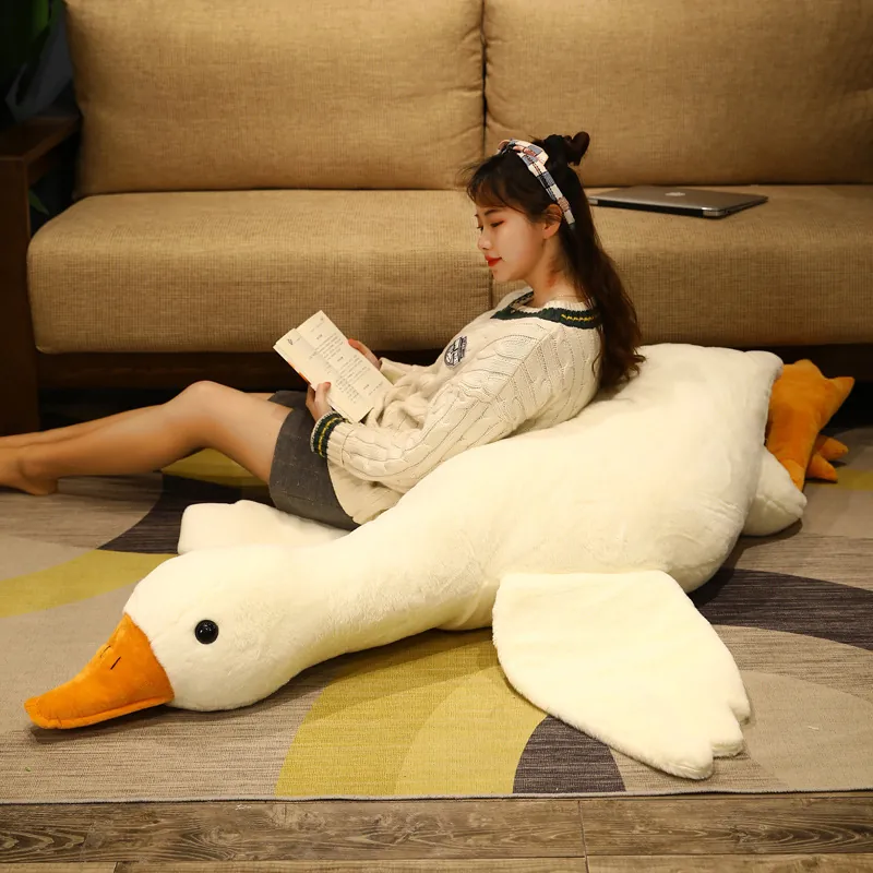 Peluche de Pato Creativo Divertido Suave Cojín Forma de Animal Cómodo Muñeca de Ganso Grande Compañero Calmante Para Casa Dormitorio Sala de Estar Decoración