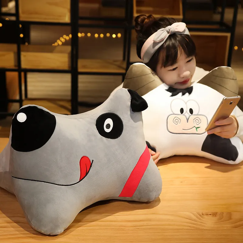 Cute Cartoon Dog Cow Plush Pillow Blanket Two-In-One Multipurpose Cushion Air Conditioning Blanket For Office Home Nap Comfort