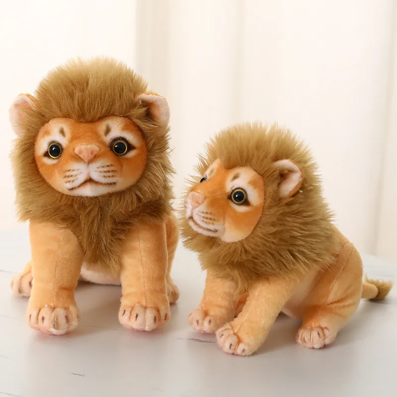 Cute Forest Lion Plush Toy Soft Stuffed Animal Doll For Children Birthday Gift Home Decoration Simulation Lion Mane Animal Toy