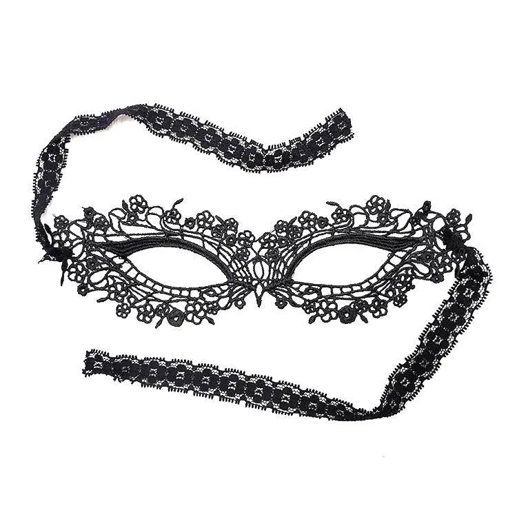 Vintage Hollow Lace Masquerade Eye Mask For Women Sexy Black Red Water Soluble Lace Floral Butterfly Mask For Halloween Prom Party Costume Accessories