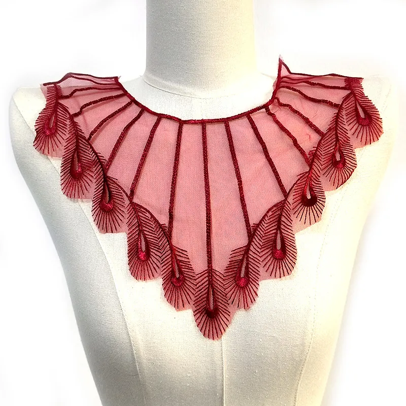 Vintage Water Soluble Lace False Collar Polyester Embroidery Applique For Women Clothing DIY Sewing Decorative Neckline