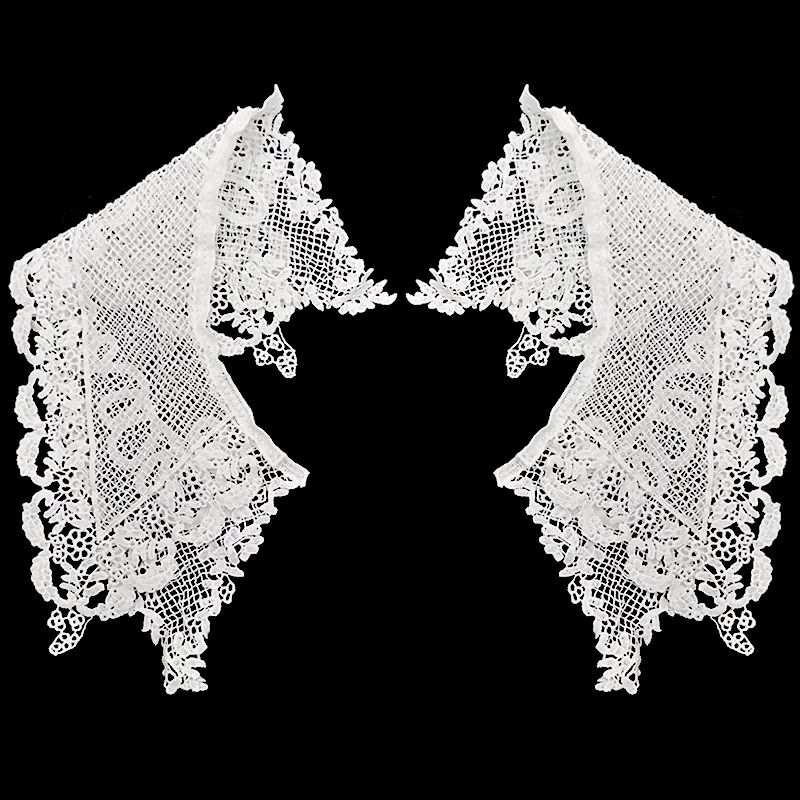 Double Layer Embroidered Fake Collar Water Soluble Lace Floral Decorative Shoulder Collar DIY Garment Lace Trim Accessory