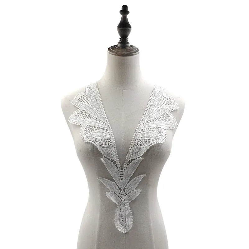 Geborduurde Kant Valse Kraag Opengewerkt Polyester Bloemen Blad Patch Voor Vrouwen DIY Jurk Kleding Accessoire