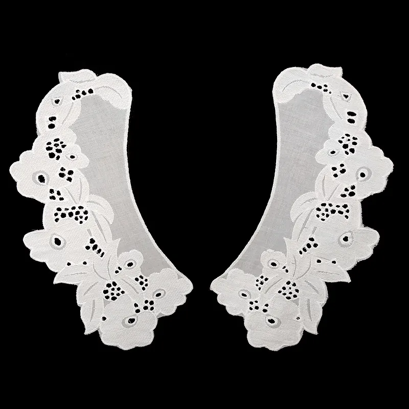 Cotton Embroidered Cutout Fake Collar Floral Lace Trim DIY Decorative Sewing Accessories For Women Clothing Removable Neckline