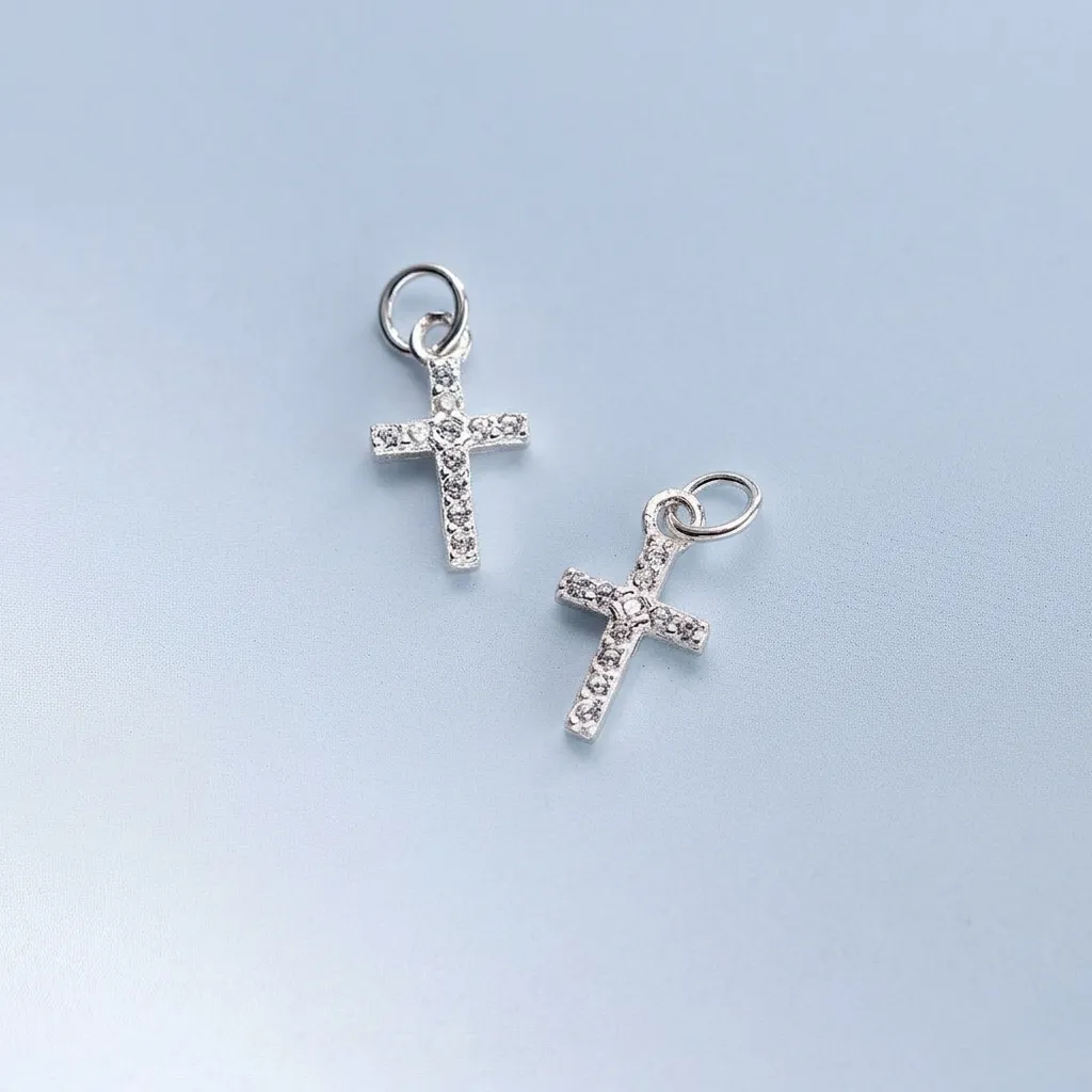 925 Sterlingsilber Kreuz Anhänger Mit Strass Anhänger Ohne Kette DIY Schmuckzubehör Für Armband Halskette Handwerk Zubehör