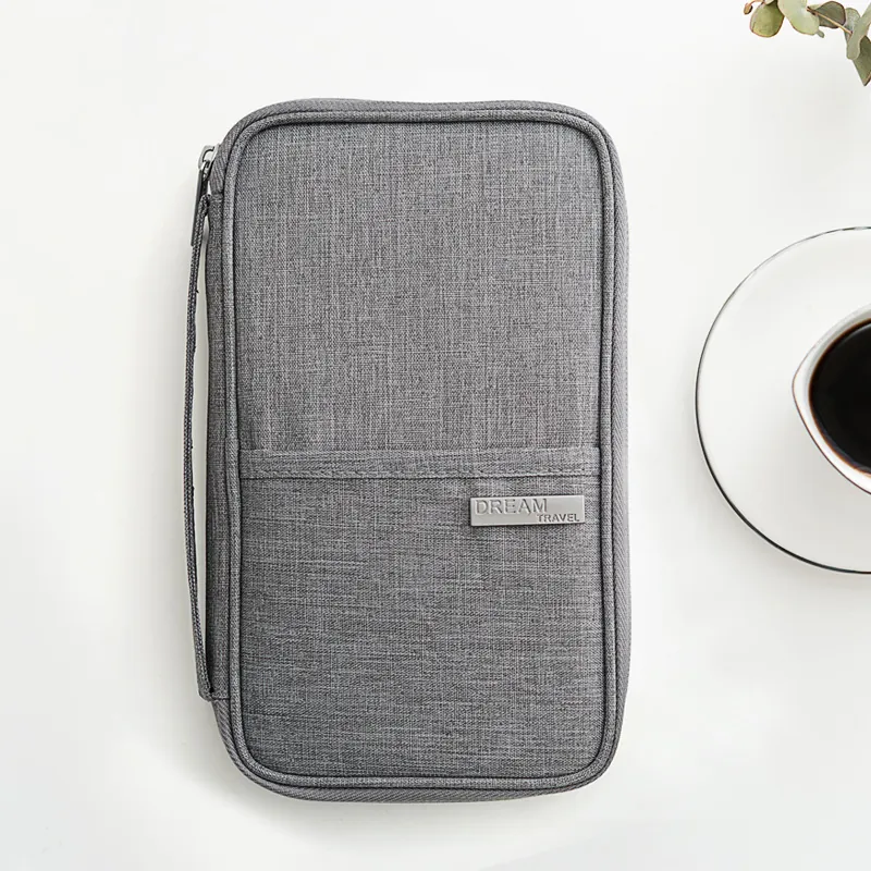 Waterproof Travel Passport Holder Oxford Cloth Document Organizer Bag Multi-function Card Wallet For Women Men Gear