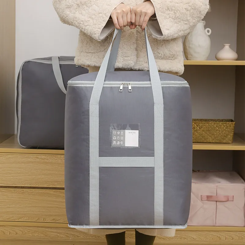 Oxford Gewebe Aufbewahrungstasche Große Kapazität Decken Organizer Umzug Gepäcktasche Mit Griff Für Kleidung Bettwäsche