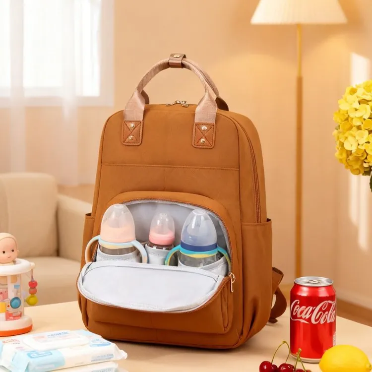 Mochila para Pañales de Gran Capacidad para Mamá en Tela Oxford Impermeable Bolsa de Maternidad Multifuncional con Bolsillos Aislados para Viaje