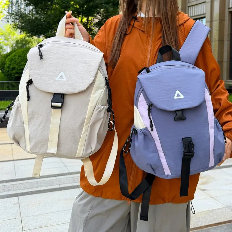 Dames Fashion Contrastkleur Outdoor Kampeer Rugzak Lichtgewicht Waterafstotend Nylon Wandelen Bergklimmen Reizen Casual Unisex Daypack