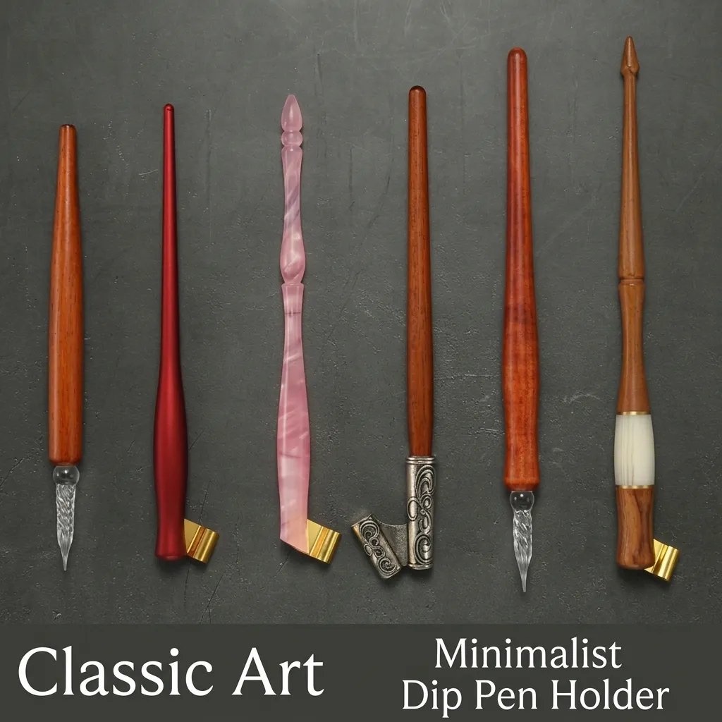 Vintage Spliced Wood Resin Calligraphy Dip Pen Holder For Gothic English Script Writing Handmade Oblique Straight Pen