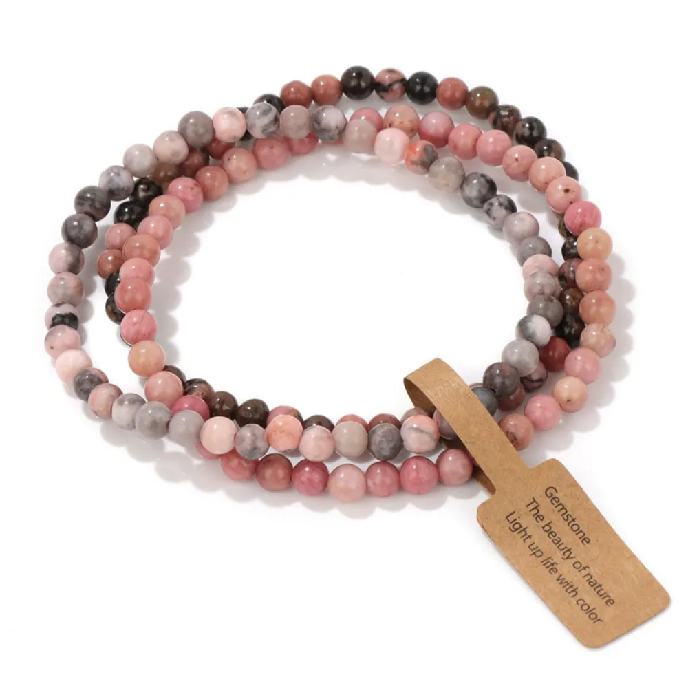 Vintage Agate Beaded Bracelet Set Handmade Bohemian Style Gemstone Bracelet Multilayer Stretch Bracelet For Unisex Jewelry Decoration