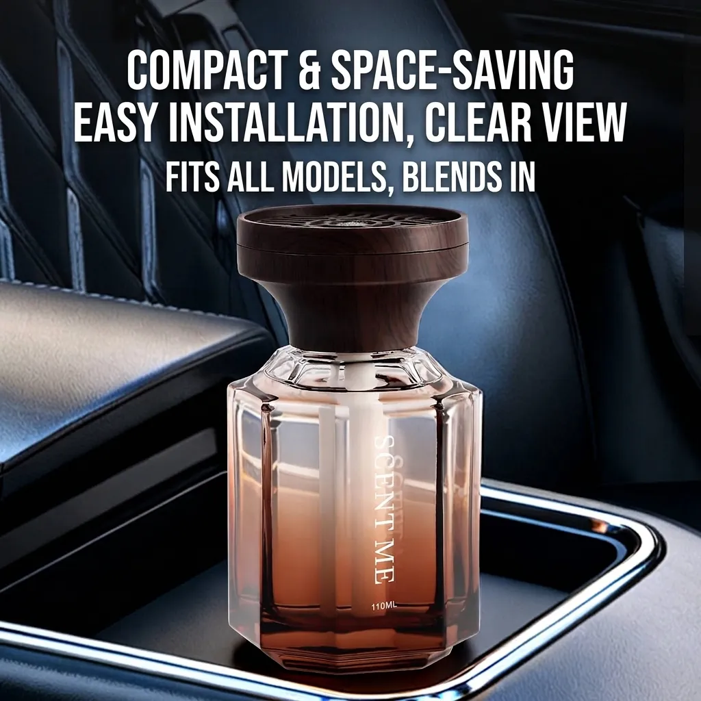 Luxury Glass Car Aromatherapy Diffuser Ornament With Wooden Lid Long Lasting Natural Scent Fragrance Air Freshener For Vehicle Home Decoration