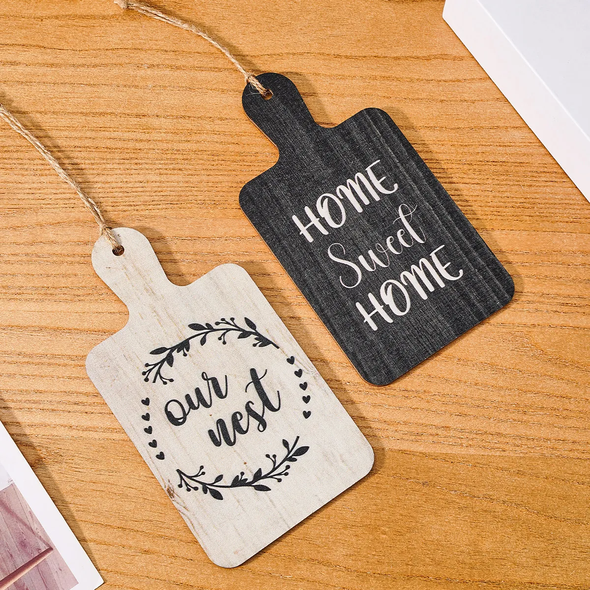 Moderner Minimalistischer Holz-Wandschild Hängedekoration Schneidebrett Form Home Sweet Home Unser Nest Slogan Für Party Feier Dekoration