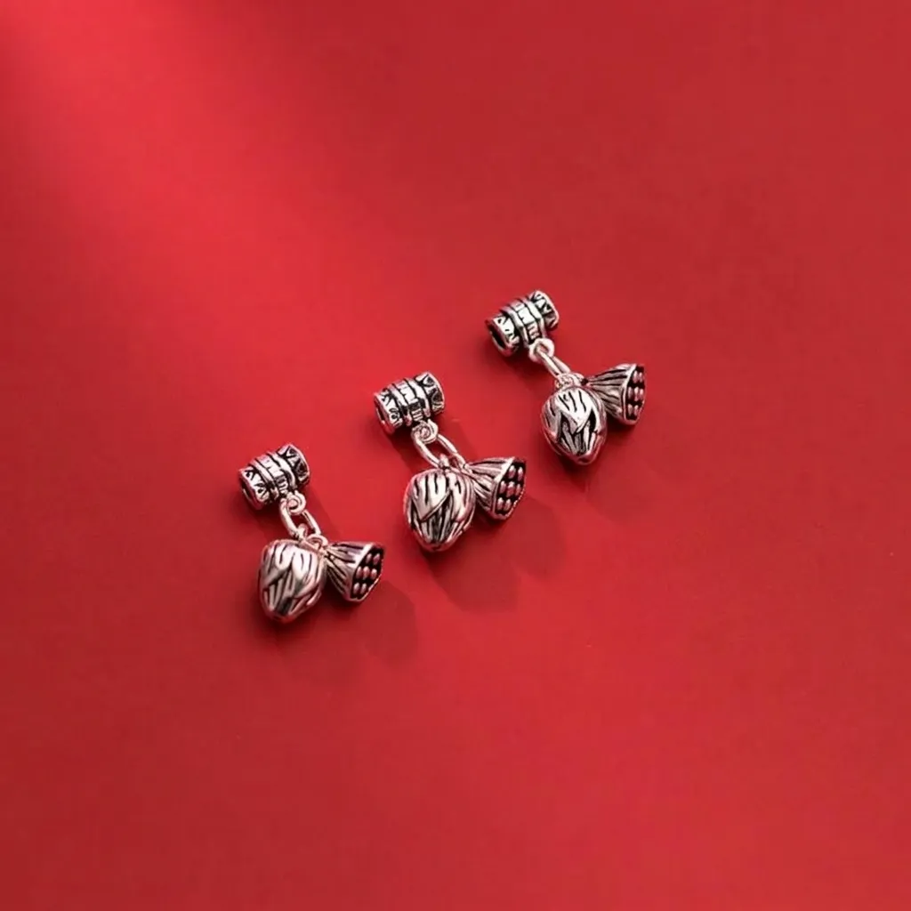925 Sterling Zilver Lotuspeul Persimmon Hangers Voor Sieraden Maken Retro Antieke DIY Armband Ketting Accessoires