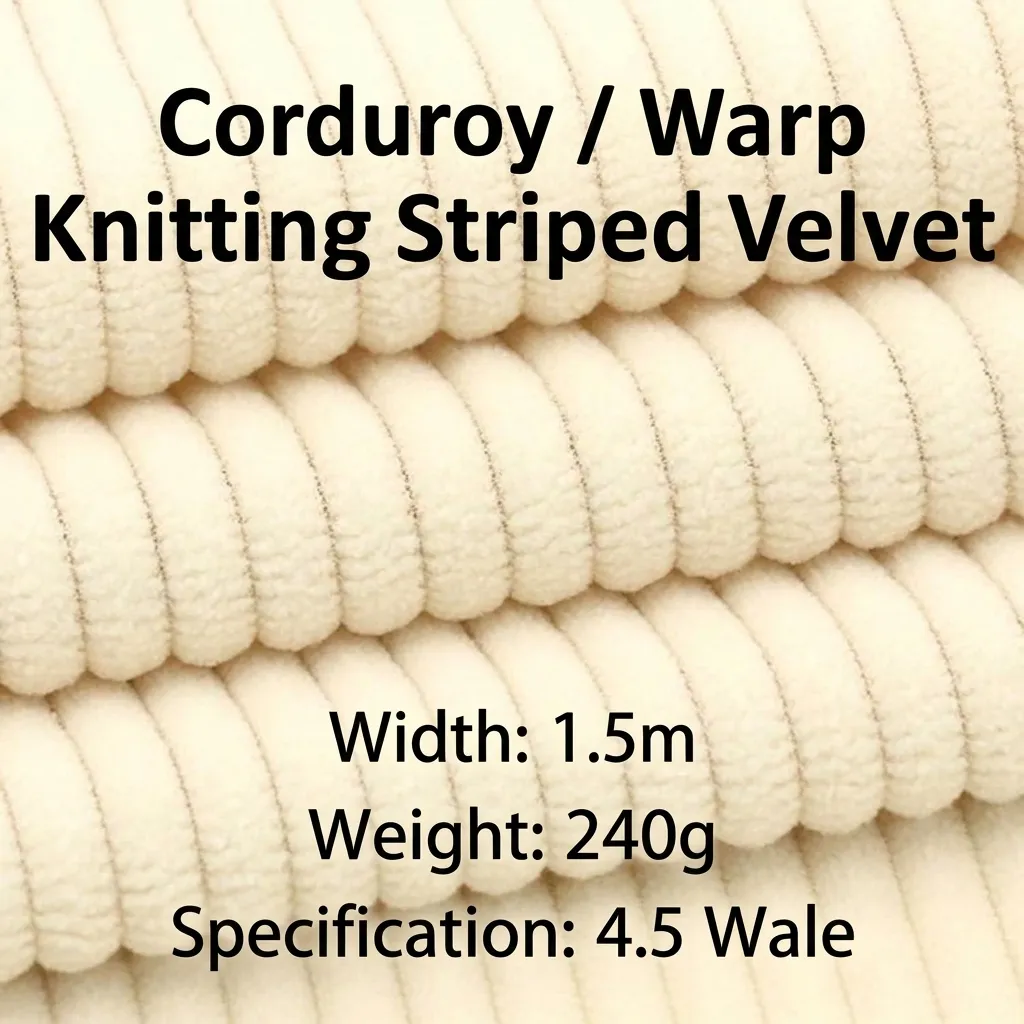 Warp Knitted Corduroy Fabric 100% Polyester Striped Texture DIY Material For Sofa Cushion Apparel Pet Supplies Home Decor