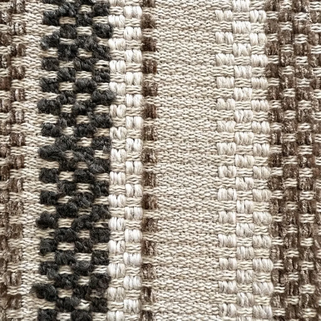 Retro Yarn-Dyed Jacquard Sofa Fabric High Weight Striped Upholstery Material For Dining Chair DIY Home Textile Decor