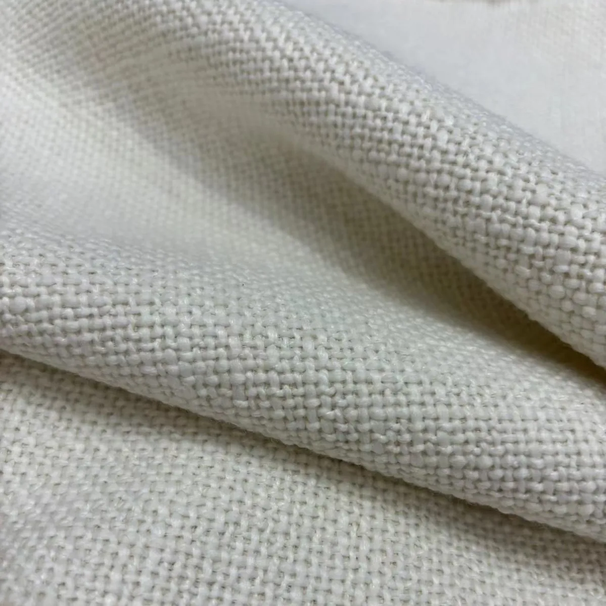 Natural Cotton Linen Blend Fabric Woven Texture Solid Color Plain Material For Home Decor Sewing Apparel Garment Crafting