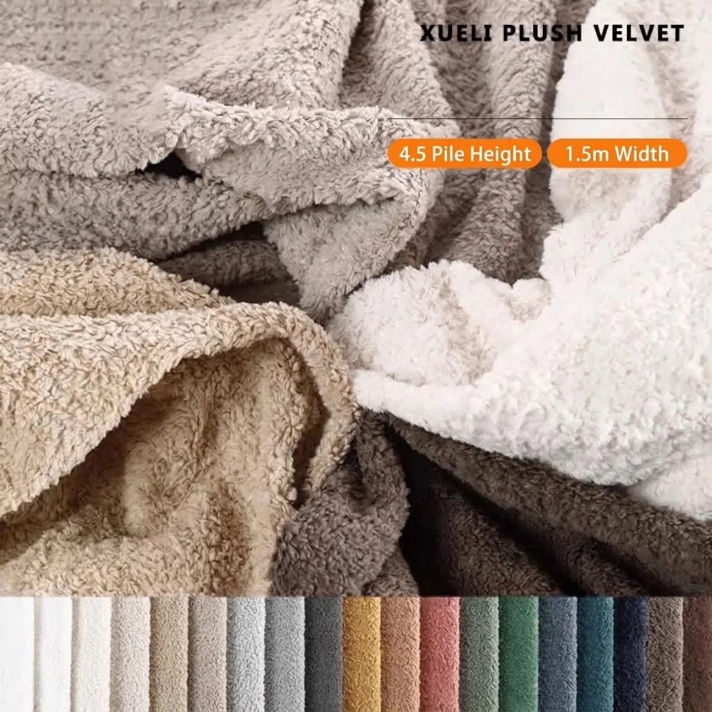 Ύφασμα Ταπετσαρίας Xueli Plush Velvet για Κάλυμμα Καναπέ Καρέκλες Τραπεζομάντηλο DIY Διακόσμηση Σπιτιού Ενισχυμένο Ανθεκτικό Φλοκωτό Ύφασμα με το Μέτρο