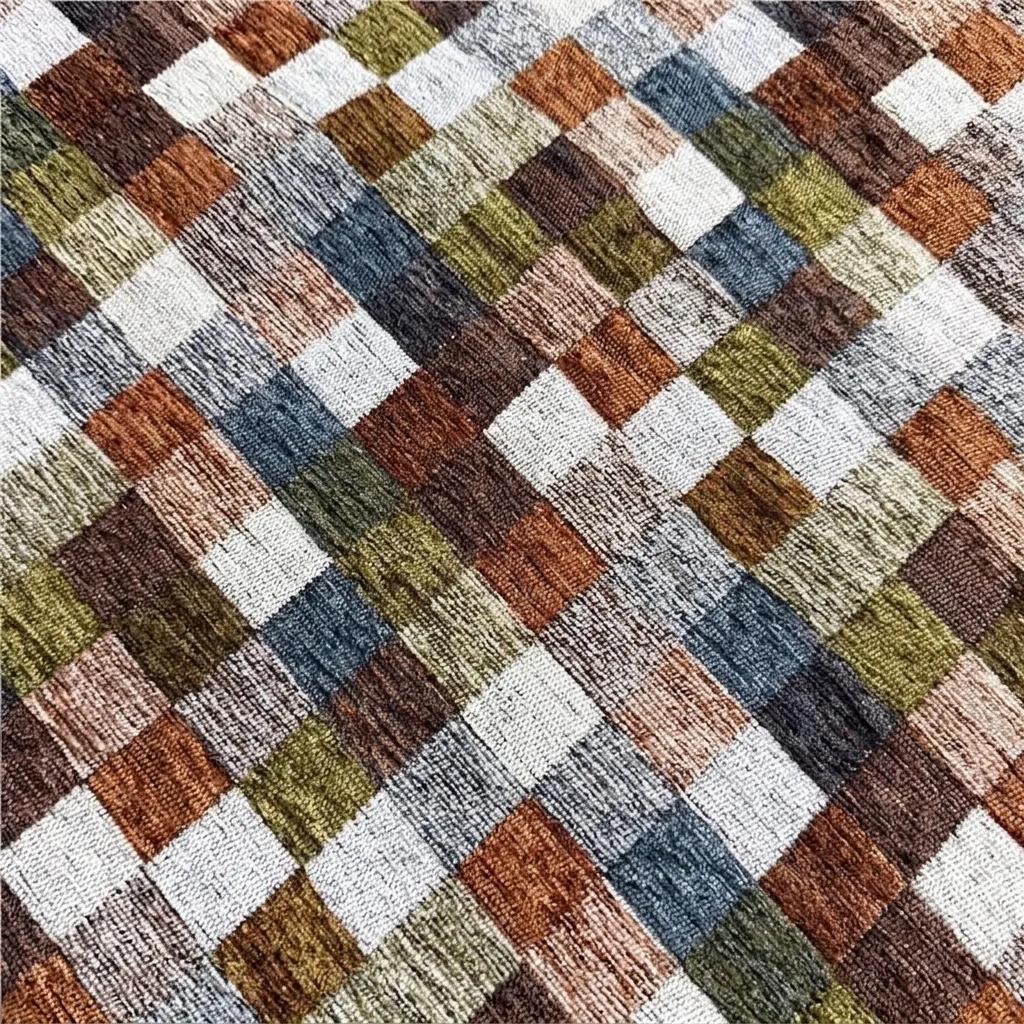 Monet Style Plaid Chenille Fabric High-End Yarn-Dyed Jacquard Ultra-Soft Fabric For Sofa Chair Soft Bag DIY Hand-Made Home Decor