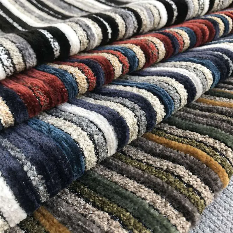 Chenille Fabric 3D Striped Corduroy Upholstery Material For Sofa Cover Cushion Pillow DIY Home Decor Fabric By The Meter