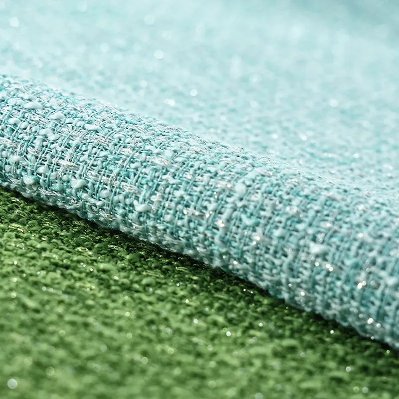 Small Fragrance Style Bouclé Tweed Fabric With Silver Thread For Autumn Winter Fashion Clothing DIY Sewing Material