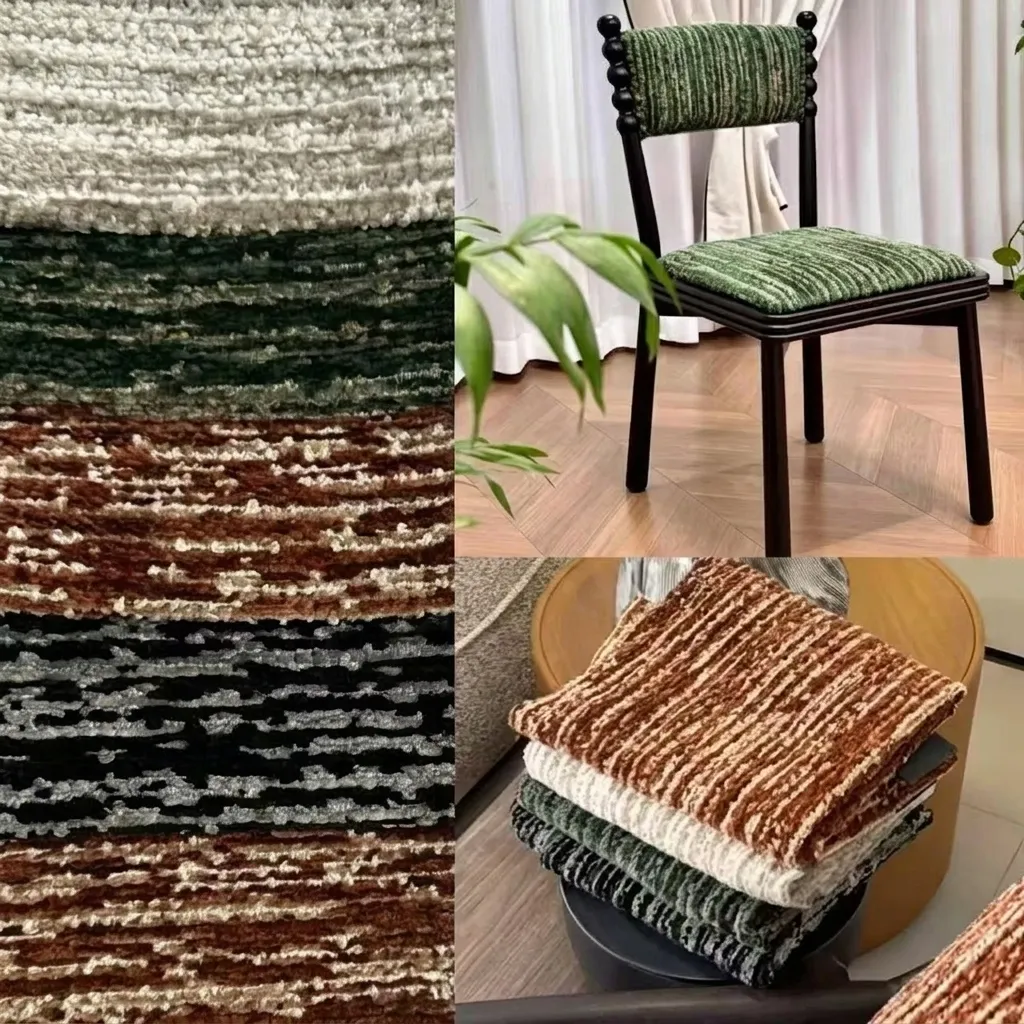 Tessuto Jacquard in Ciniglia di Lusso Francese Materiale da Tappezzeria in Poliestere Vintage per Divano Cuscino Coprisedia DIY