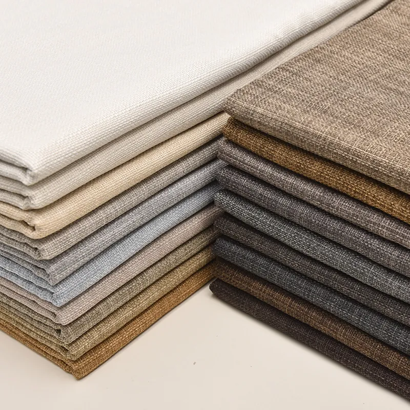 Tissu en Lin Naturel Couleur Unie pour Rembourrage de Canapé Housses de Coussin Texture Tissée Décorative pour Couture DIY Maison