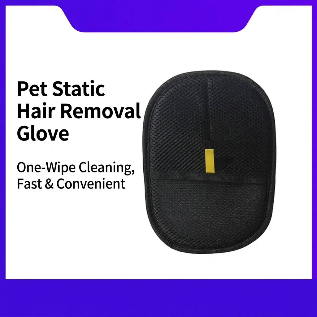 Double Sided Pet Hair Removal Glove Portable Static Fur Remover Brush For Cats Dogs Clothes Furniture Cleaning Tool