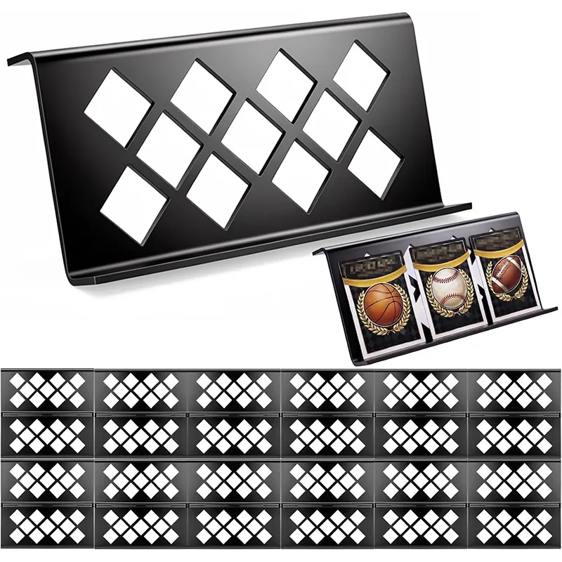 Modular Acrylic Trading Card Display Stand Rack For Sports Cards TCG Graded Slab Holders Multiple Set Black Desktop Organizers