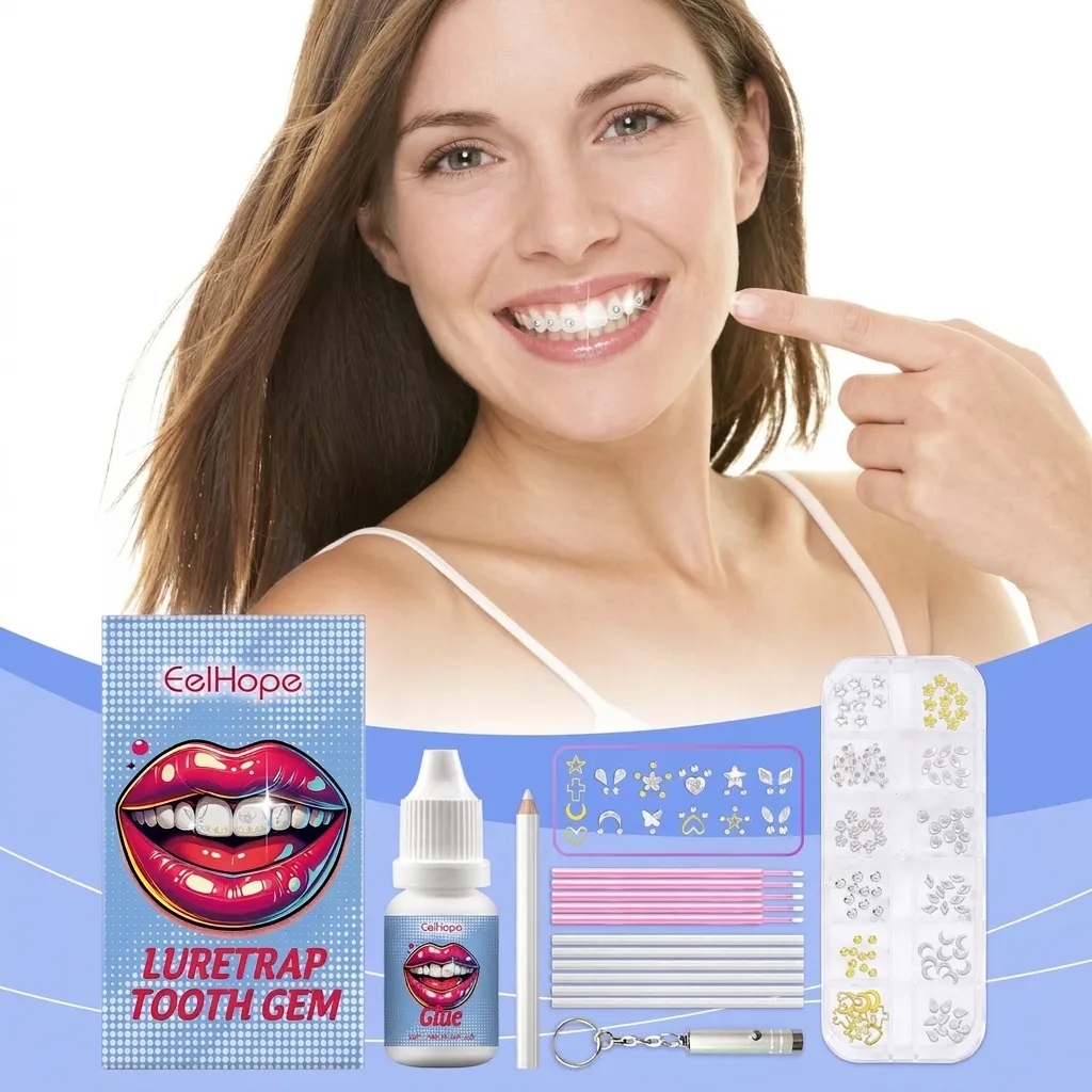 Kit de Gemas Dentales Profesional Con Pegamento Adhesivo Luz UV Cristales Dentales Joyas Strass Decoración de la Sonrisa