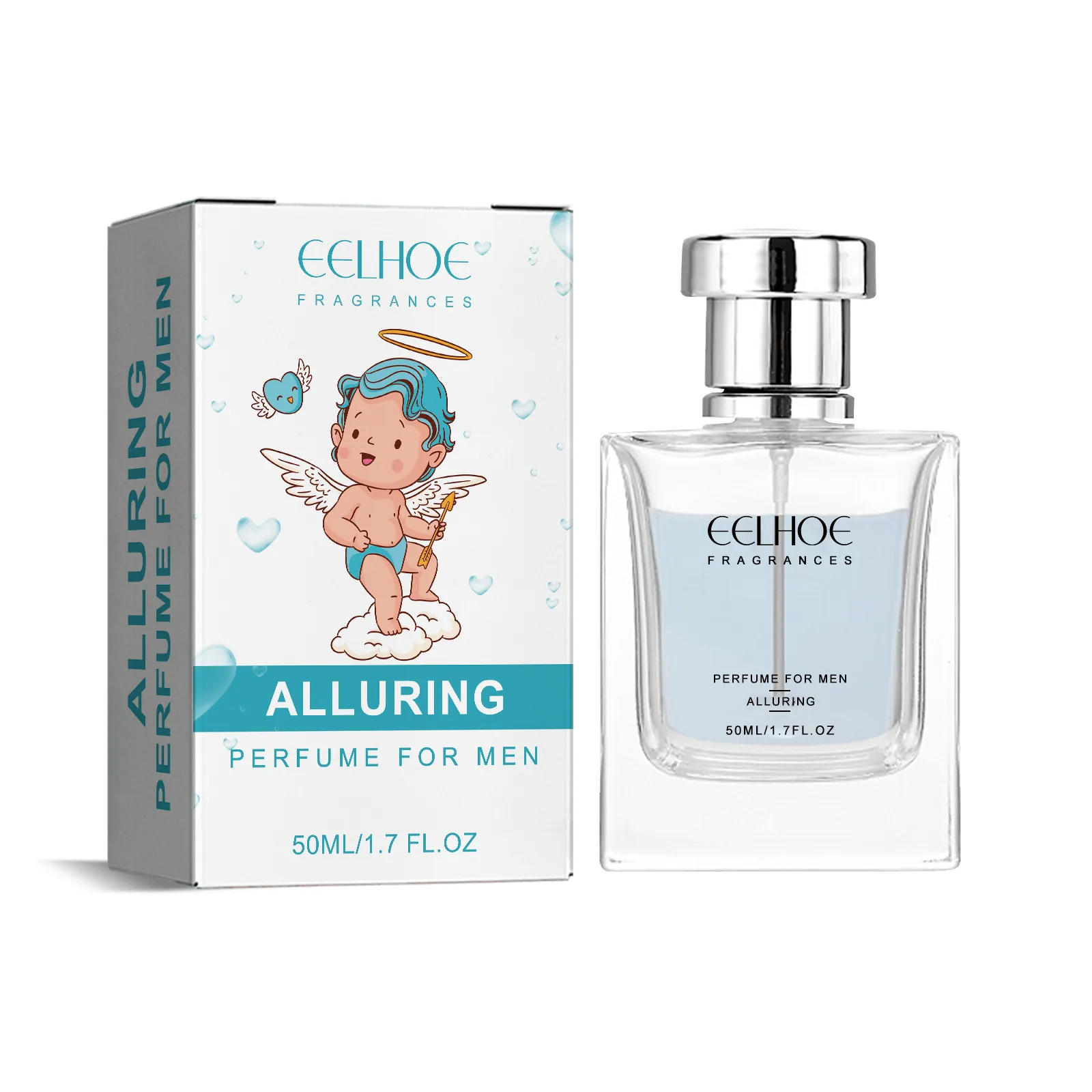 Alluring Cupid Parfüm Für Herren Langanhaltender Frischer Fruchtiger Duft Natürlich Milder Hellblauer Glas Sprühflasche Dating Charme Geschenk
