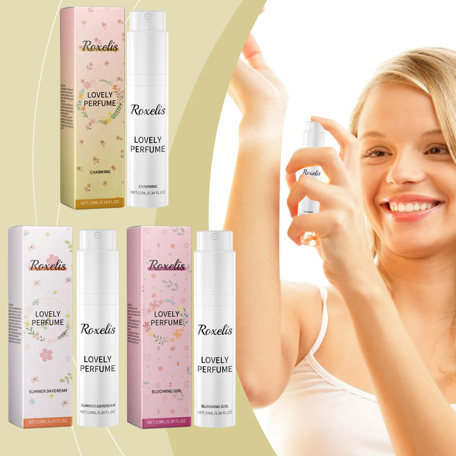 Tragbares Rotierendes Parfümspray Langanhaltender Blumiger Duft Damen Freesie Tuberose Himbeere Düfte Reise Mini Zerstäuber
