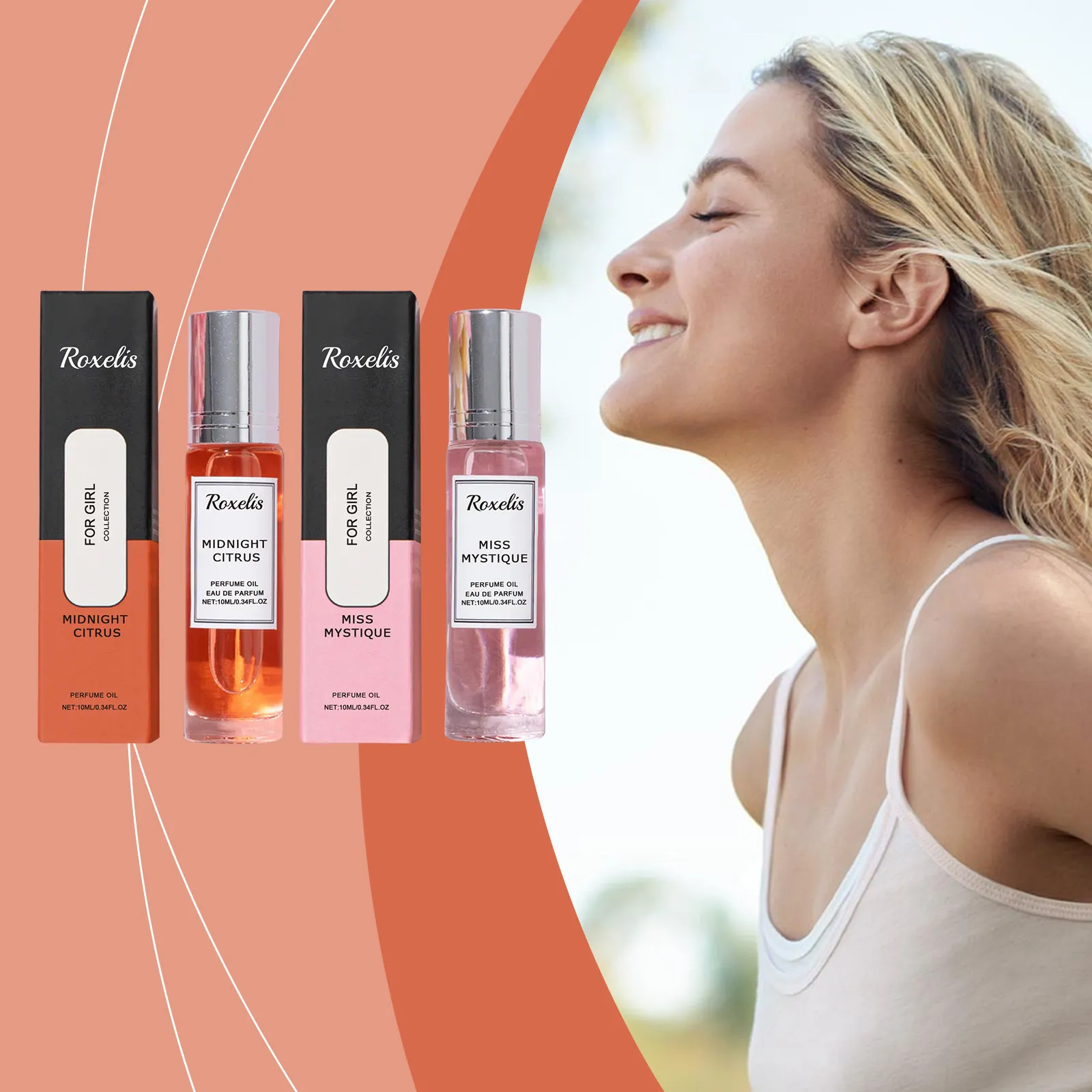Roxelis Charming Floral Rollerball Perfume Oil Μεγάλης Διάρκειας Φρέσκο Άρωμα Φορητό Αιθέριο Έλαιο για Γυναίκες Άνδρες Καθημερινό Δώρο Ραντεβού