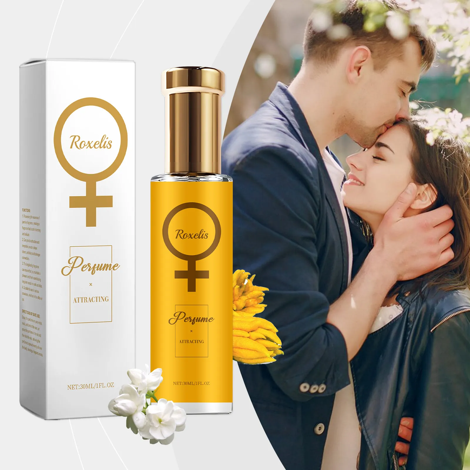 Roxelis Jasmin Parfüm Für Damen Langanhaltender Blumiger Duft Eleganter Natürlicher Spray-Duft Glasflasche Geschenk