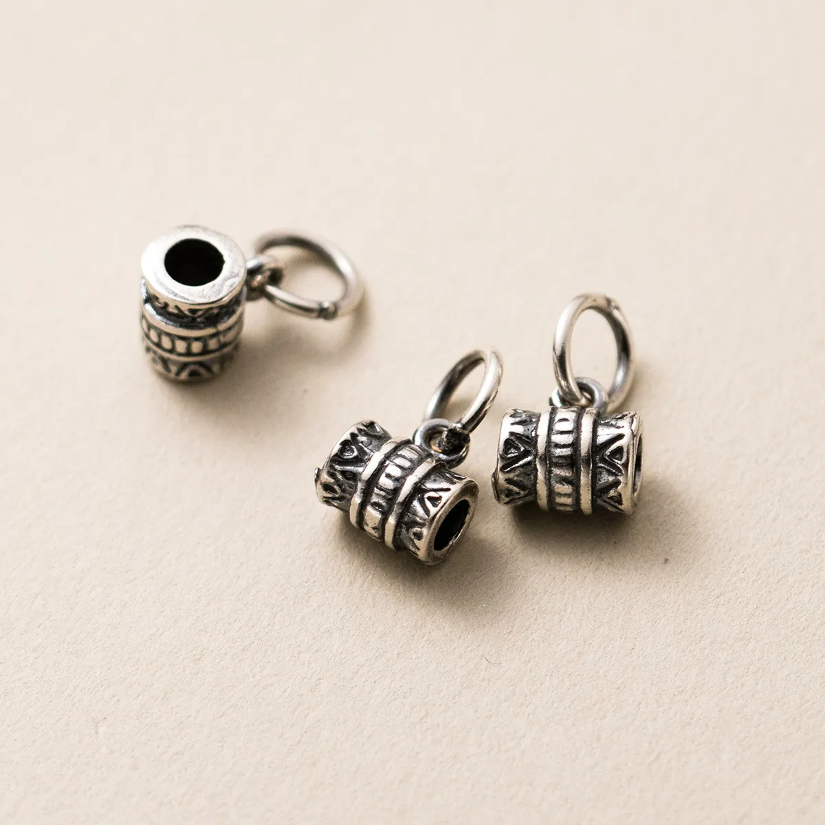 S925 Sterling Silver Thai Silver Vintage Tube Pendant Connector For DIY Jewelry Making Handmade Bracelet Accessories