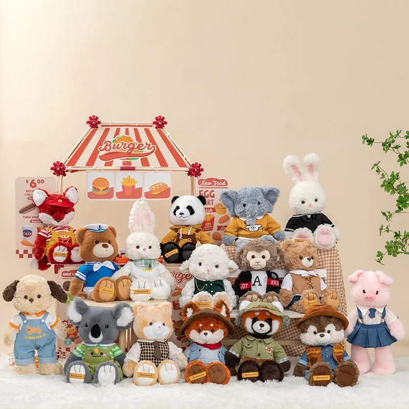Forest Animal Dress-up Plush Toy Fox Panda Rabbit Dog Stuffed Doll For Kids Birthday Gift Cute Soft Decorative Plushie