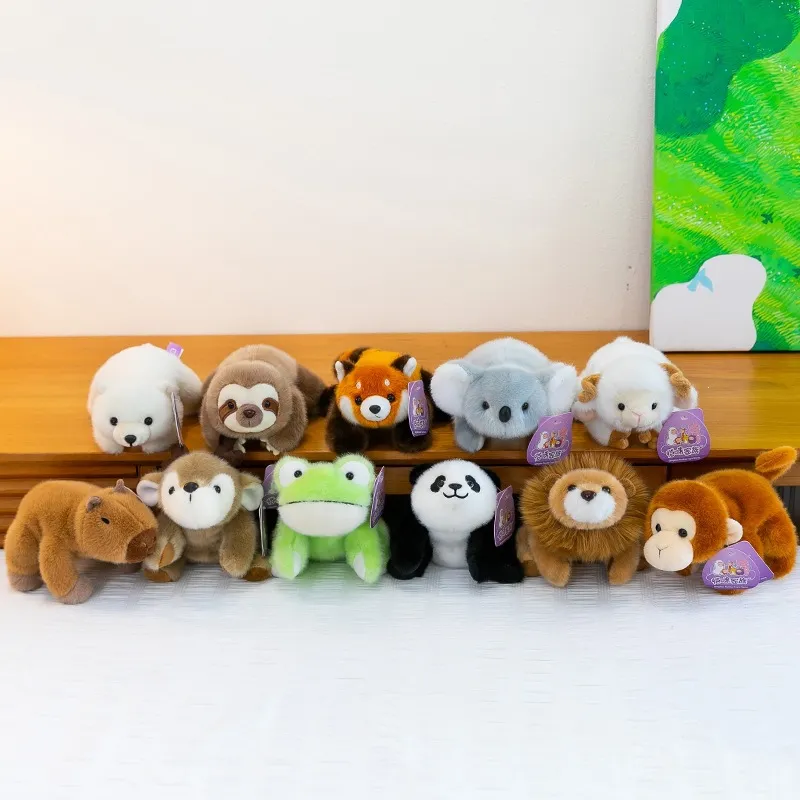 Peluche Lindo en Posición Tumbada León Mono Panda Carpincho Muñeca de Trapo Decoración de Escritorio Regalo de Cumpleaños para Niños Mujeres Suave