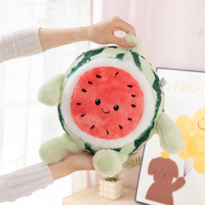 Creative Watermelon Plush Toy Stuffed Fruit Pillow Soft Soothing Ragdoll For Kids Home Decor Birthday Gift