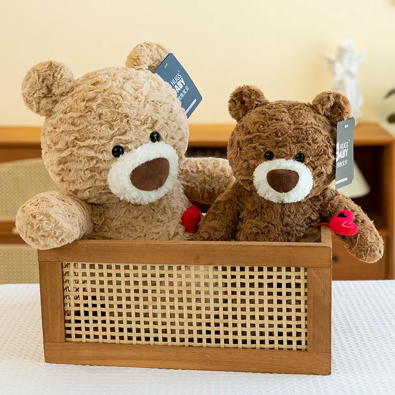 Cute Teddy Bear Plush Toy With Red Heart Soft Stuffed Animal Doll Daniel Bear Plushies For Birthday Valentines Day Gift For Kids Women