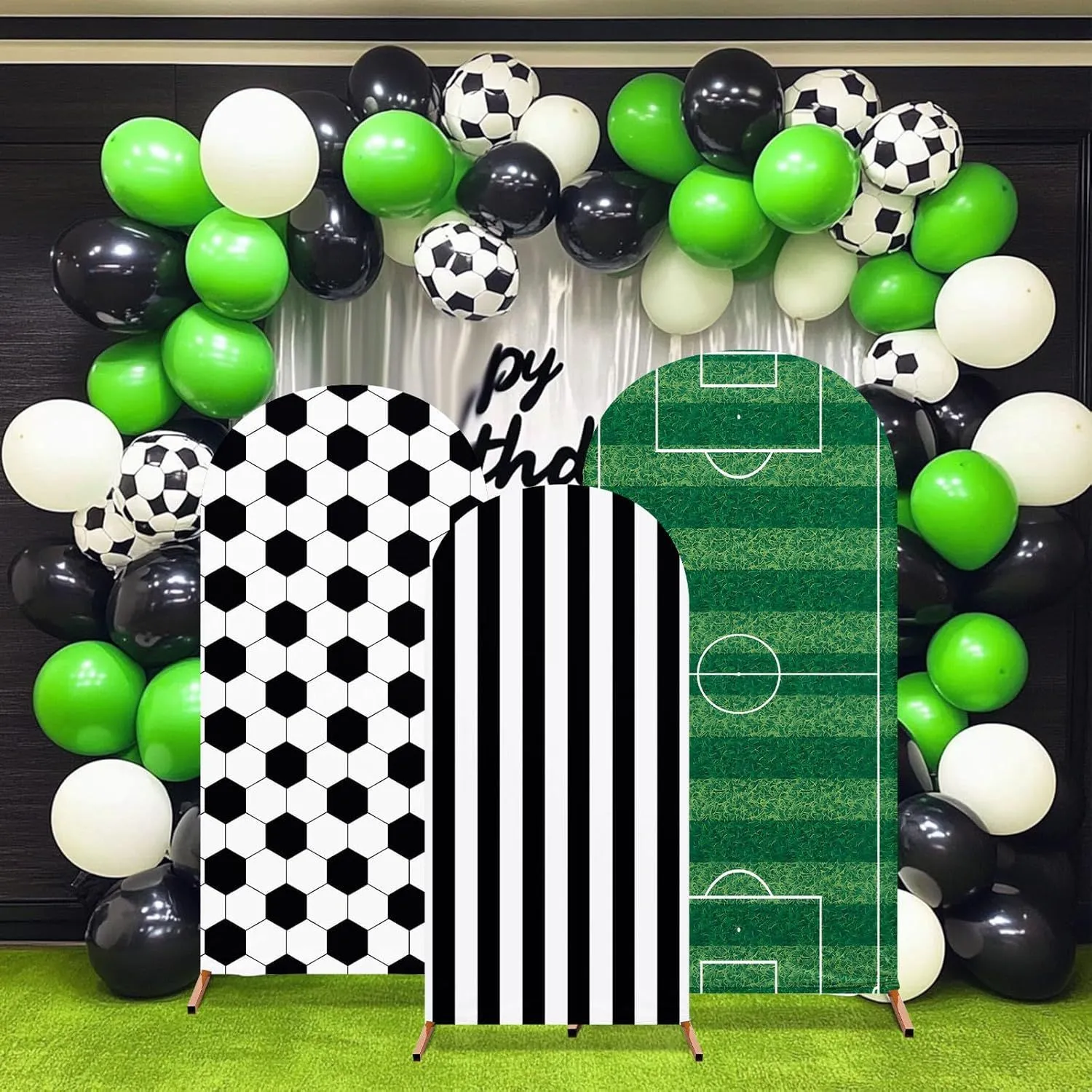 Polyester Chiara Arch Backdrop Cover Set Ball Sports Theme Baseball Football Basketball Printed Banner Backdrop For Birthday Party Decoration Wall Tapestry