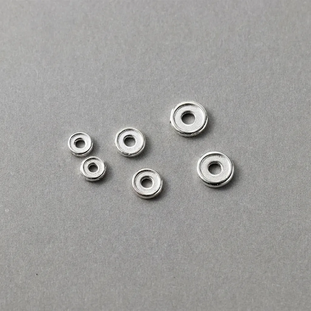 Perles Intercalaires en Argent Sterling 925 Rondelles en Argent Unies Joints Pour DIY Bracelet Collier Accessoires De Bijoux