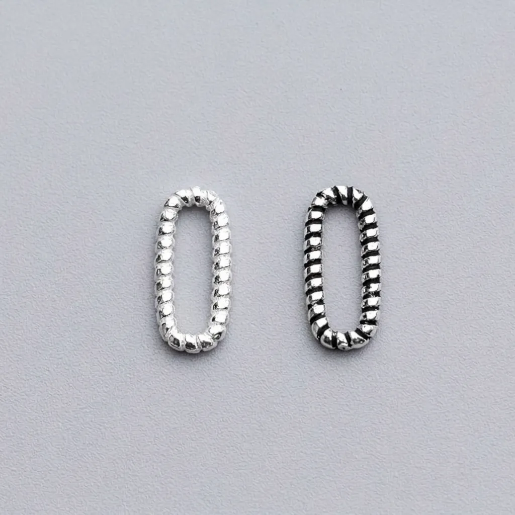 925 Sterling Silver Closed Jump Rings Oval Screw Thread Textured Links For DIY Crafting Handmade Jewelry Making Findings Accessories
