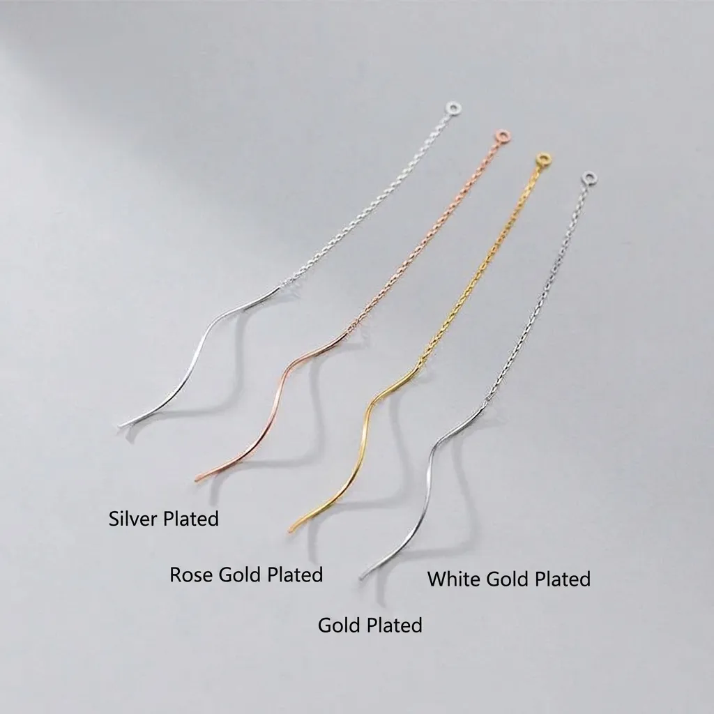 Componenti per Orecchini in Argento Sterling 925 Passante DIY Catena Galvanizzato Oro Rosa Platino Oro Accessori per Gioielli