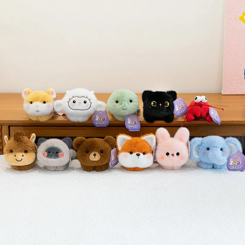 Cartoon Animal Plush Fridge Magnet Magnetic Car Sticker Cute Elephant Turtle Cat Bear Plush Doll Decoration Gift
