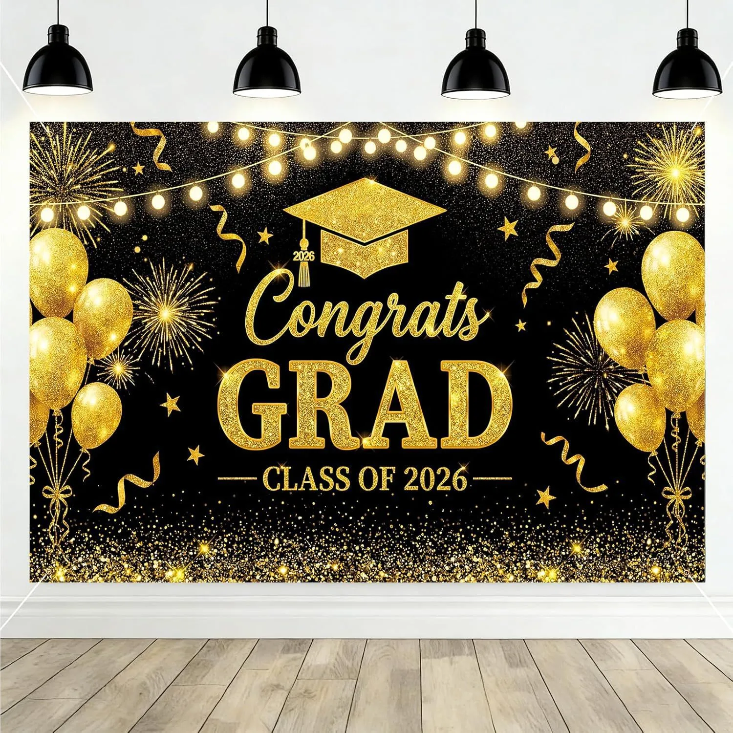 Graduation Party Backdrop Congrats Grad Congratulations Banner Photography Background Decoration For School Ceremony Party Backdrop Cloth