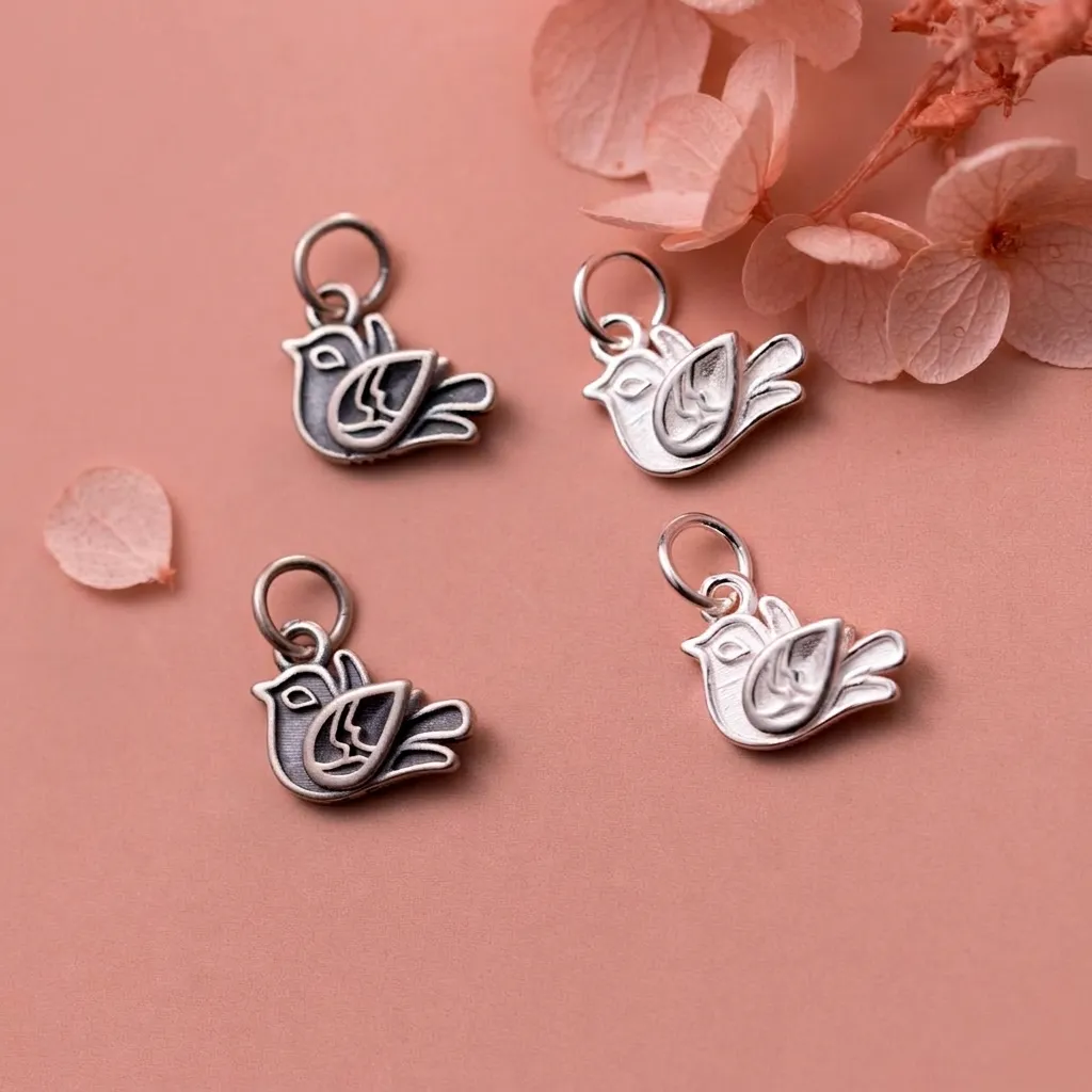 925 Sterling Silver Bird Pendant Vintage Thai Silver Pigeon Charm For DIY Jewelry Making Bracelet Necklace Crafting Materials