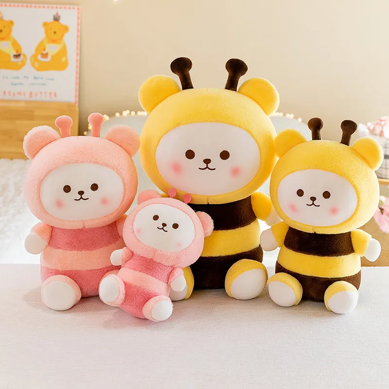 Schattige Transformerende Bijen Teddybeer Pluche Speelgoed Zachte Knuffel Bijen Verkleedbeer Speelgoed Cadeau Voor Kinderen Meisjes