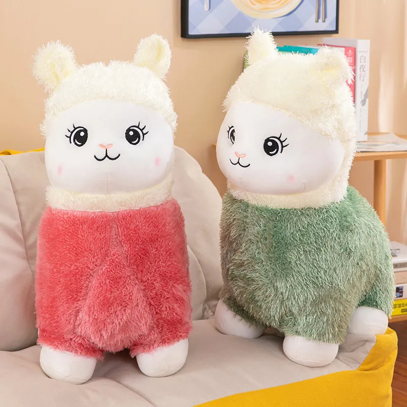 Cute Cartoon Alpaca Plush Toy Soft Llama Stuffed Animal Doll Colorful Throw Pillow For Kids Girls Birthday Gift Home Decor