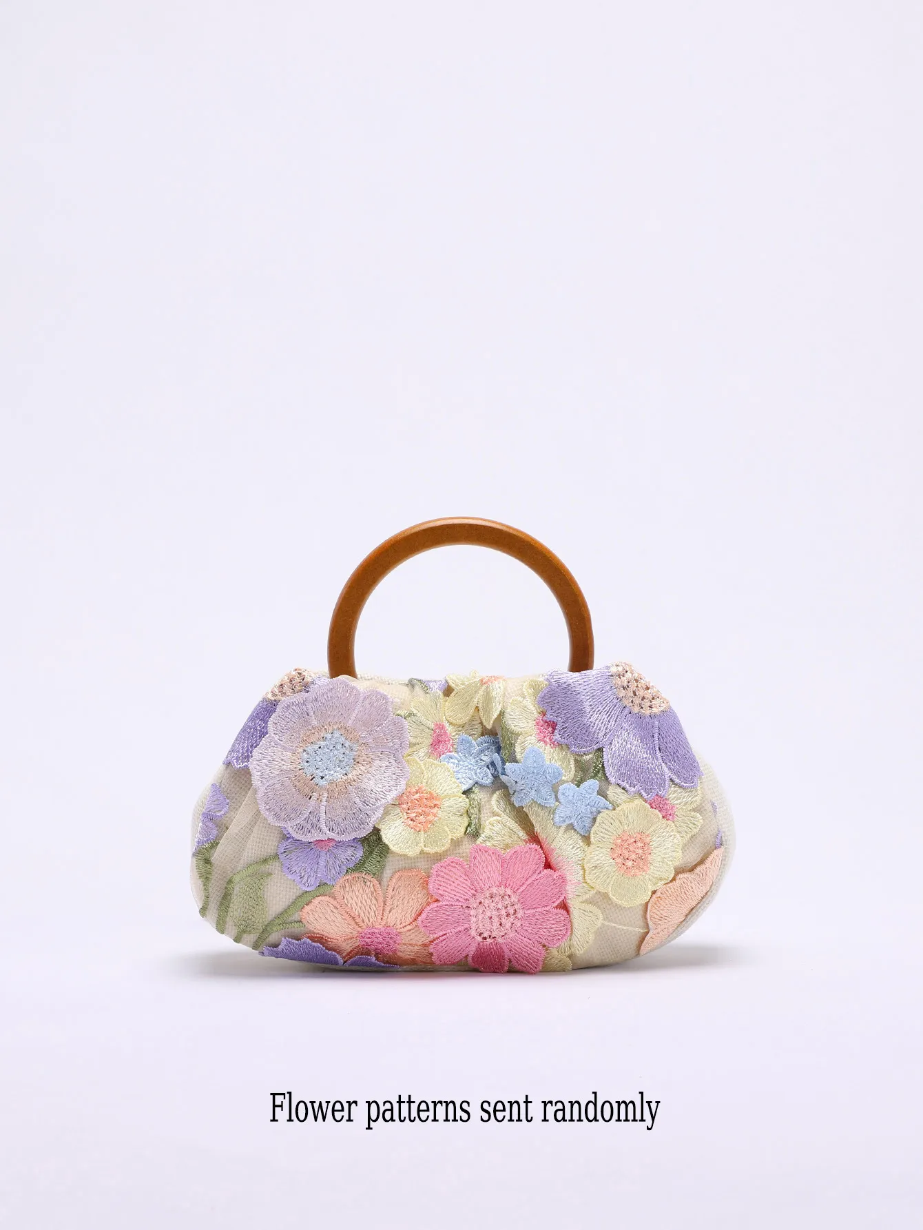 Elegante Leinen Resort Stil Handtasche Pailletten Gestickt Blumenmuster Abendtasche Künstliche Perle Holzgriff Tasche Für Damen