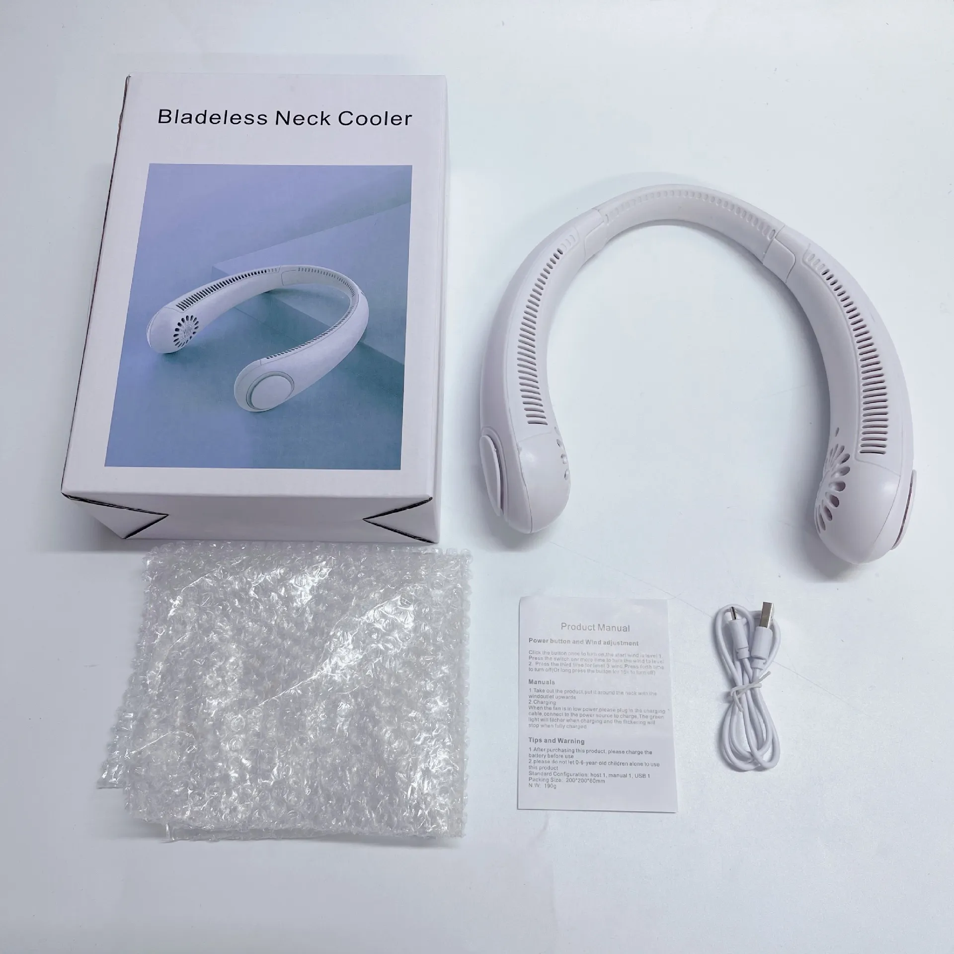 Tragbarer Blattloser Nackenventilator USB Wiederaufladbar Tragbar Hände Frei Kühlung Persönlicher Ventilator Für Outdoor Sport Reisen